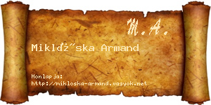 Miklóska Armand névjegykártya